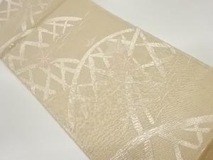 紗 蛇籠に紅葉模様織出し袋帯